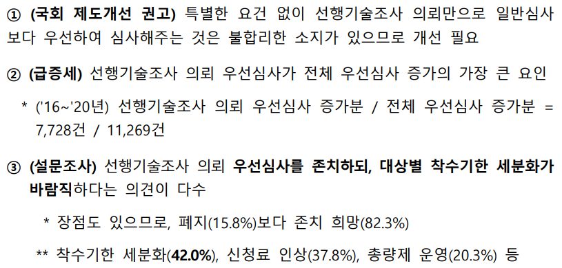 선행기술조사 방식의 우선심사의 경우 착수기한 8개월로 연장(21.6.23 시행)
